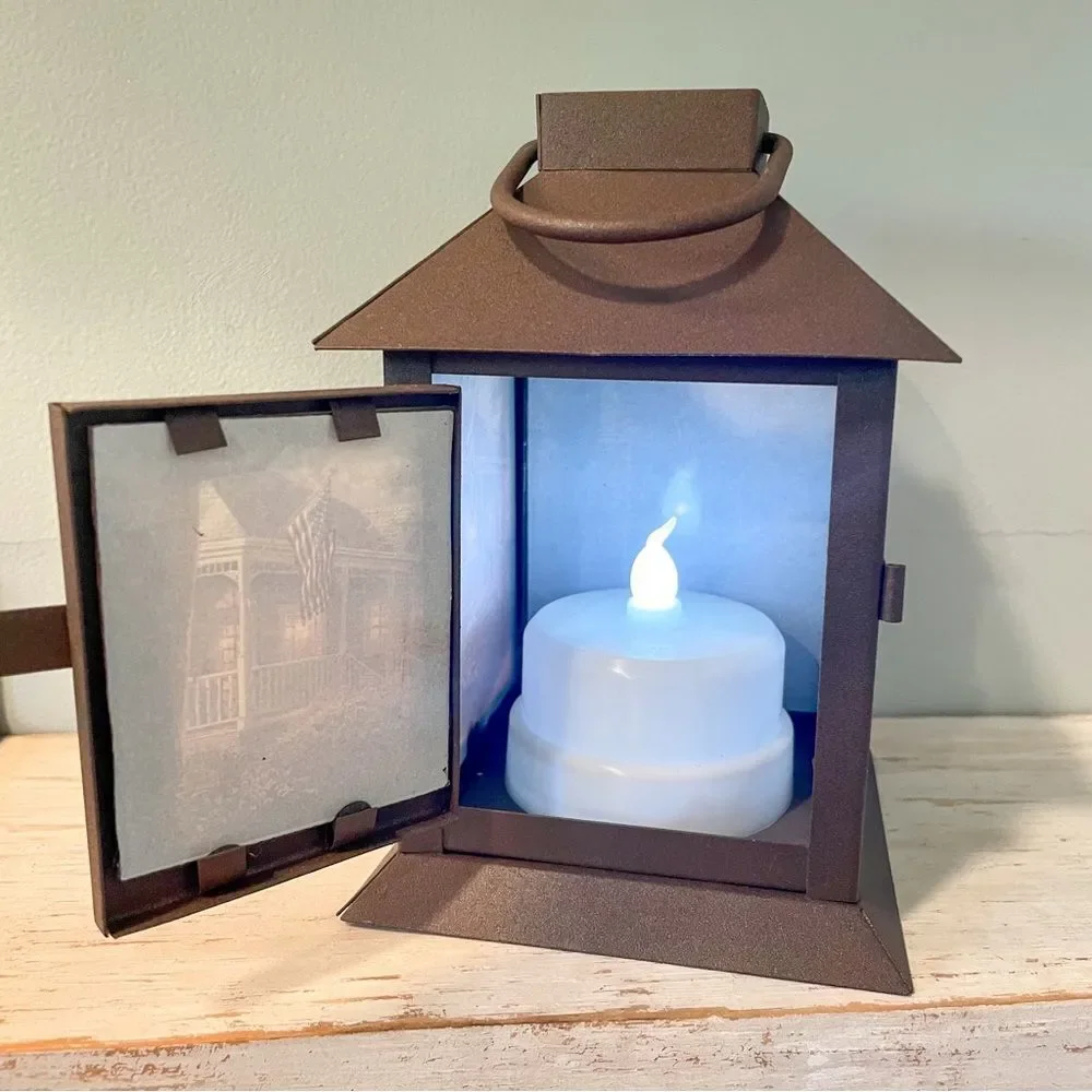 Thomas Kinkade Hometown Pride Lantern | Patriotic Americana Home Decor